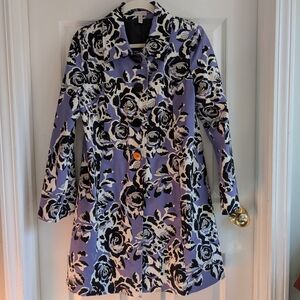Madison Purple and Black Floral Trench Coat